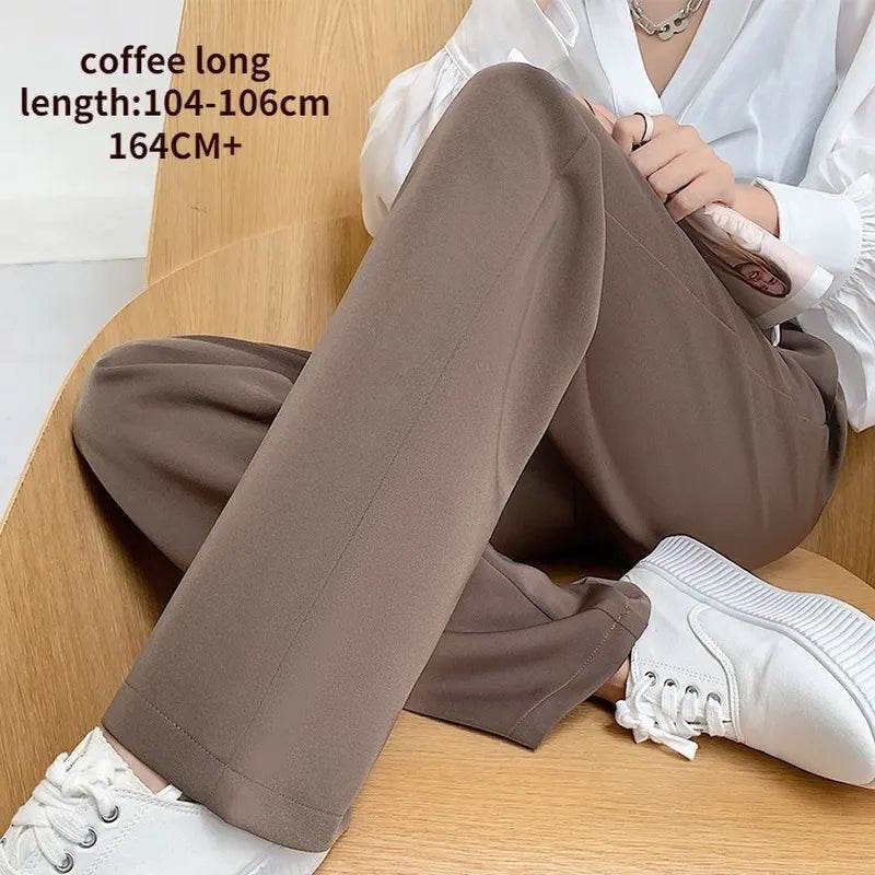 Casual High Waist Loose Wide Leg Pants for Women Spring Autumn New Female Floor-Length White Suits Pants Ladies Long Trousers - Tamnz
