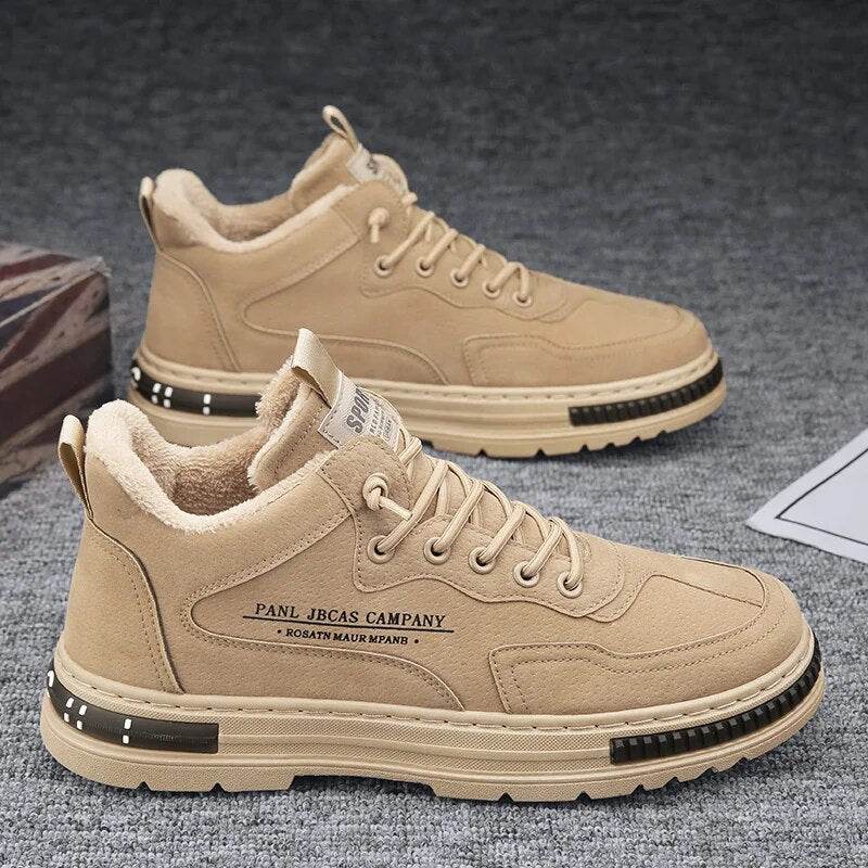 Winter Mid-top Cotton Shoes Board Shoes Outdoor Walking Casual Sneakers Comfortable Trend Shoes - Tamnz