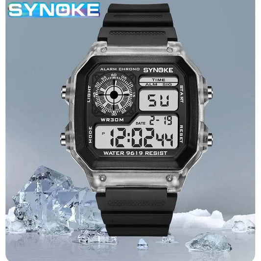 SYNOKE Digital Watches Men Sports Luminous Multifunction Waterproof Chrono Wristwatch Outdoor and Running Student Seven Lights - Tamnz
