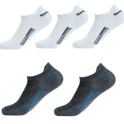 5 Pairs Men Ankle Socks Breathable Cotton Sports Mesh Casual Athletic Summer Thin Cut - Tamnz