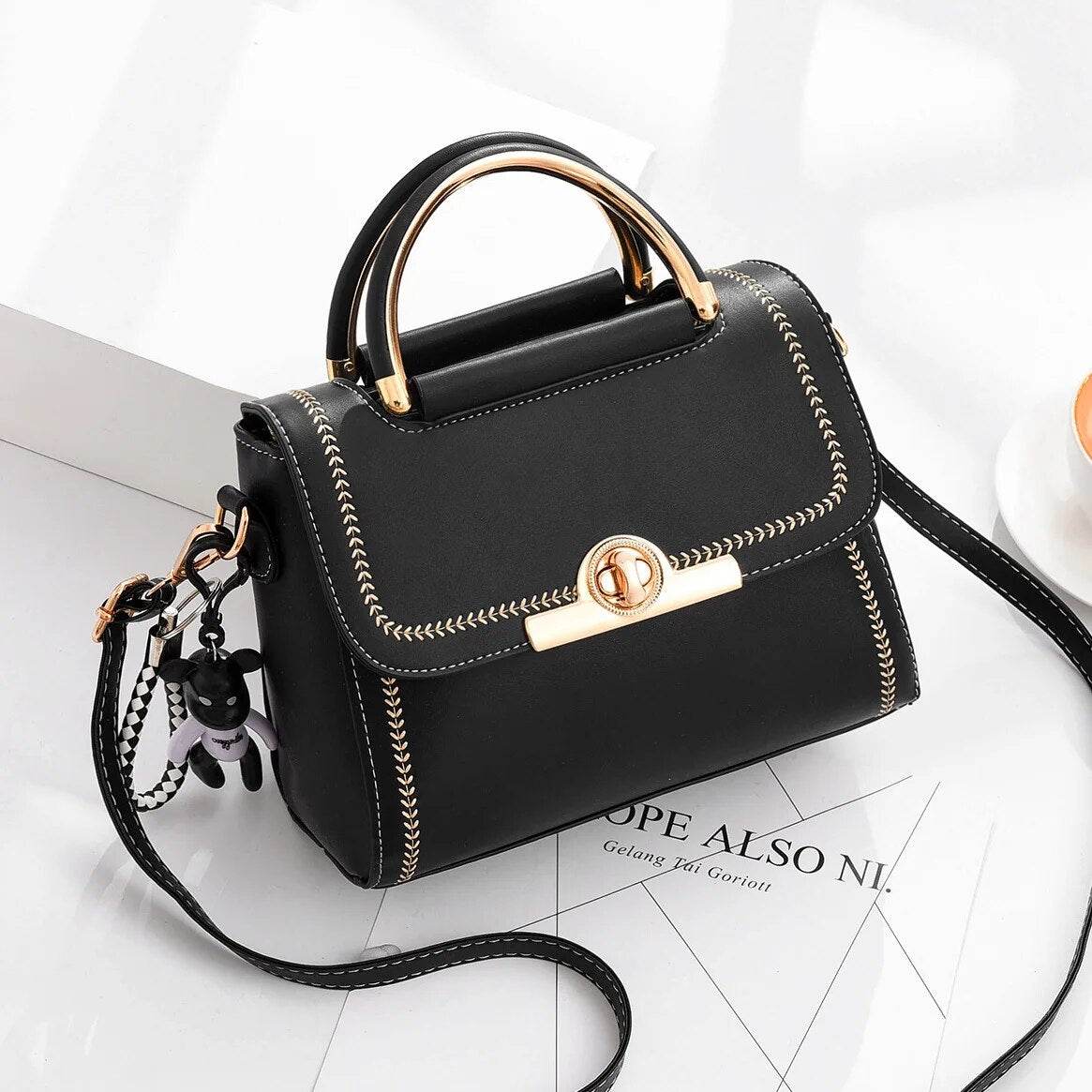 New Lock Flap Small Square Bag Shoulder Messenger Crossbody Bags Designer Stitching Women Handbags Leisure Shoulder Bag - Tamnz