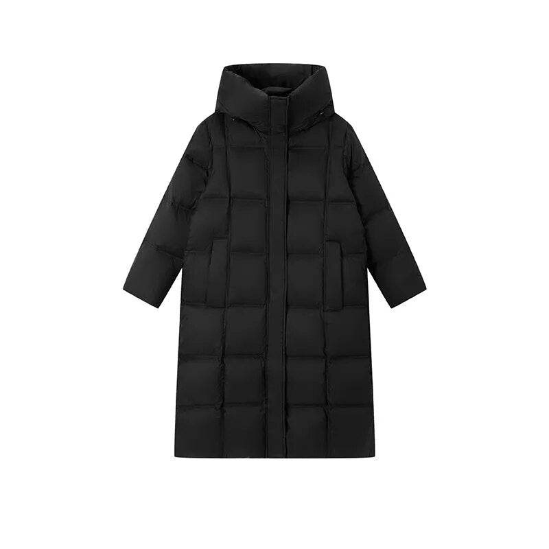 Semir Long Down Jacket Women Waterproof Hooded Coat Winter New Loose Girls Jacket Multi-Color Thick Windbrake Down Coat - Tamnz