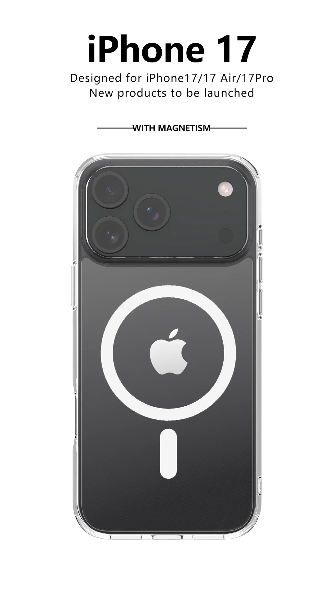 Shockproof For Magsafe Clear Magnetic Wireless Charge Case For iPhone 17 Air 17 Pro Max Hybird Hard Acrylic Back Cover Bumper