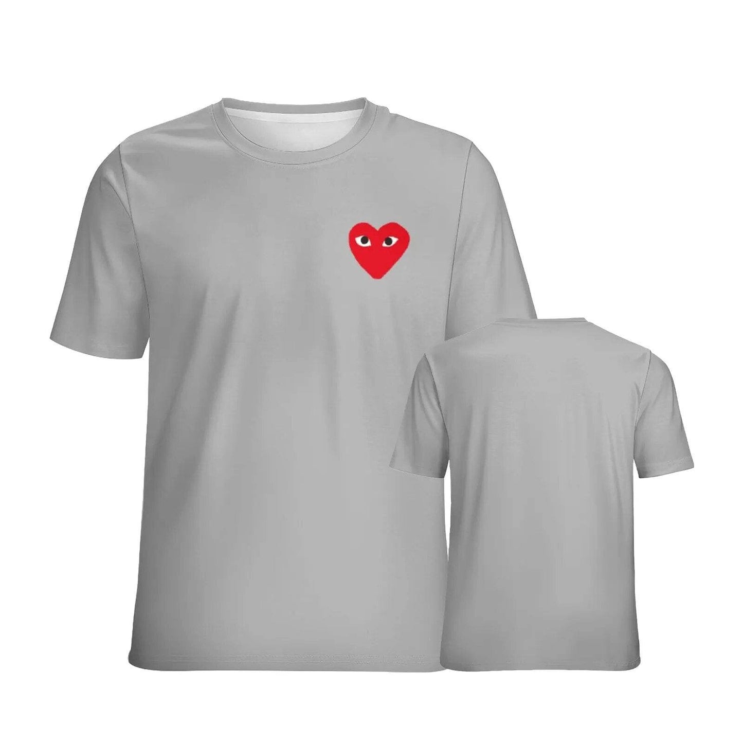 Japanese Designer Brand Y2k Harajuku Red Heart Kawakubo T-shirt Couple Fashion Short sleeve Casual Loose Top Clothes - Tamnz