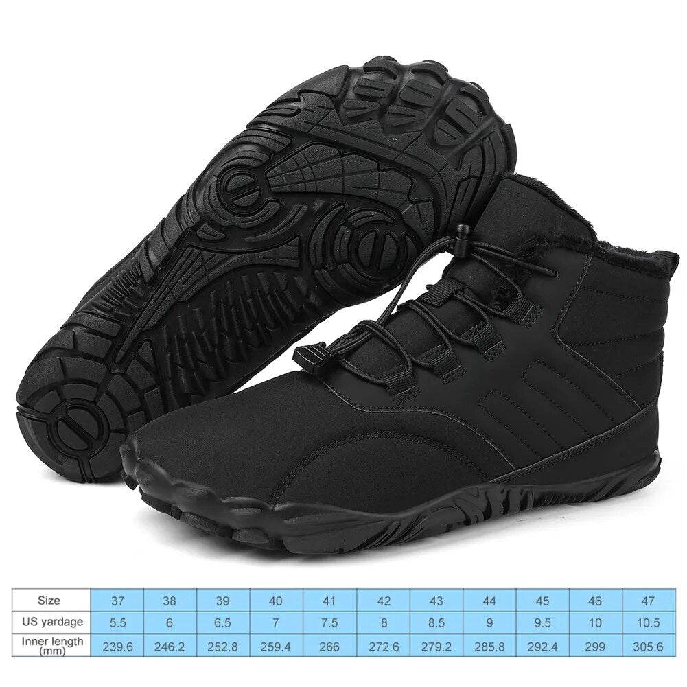 Winter Warm Running Barefoot Rubber Running Shoes Waterproof Non-Slip Breathable - Tamnz