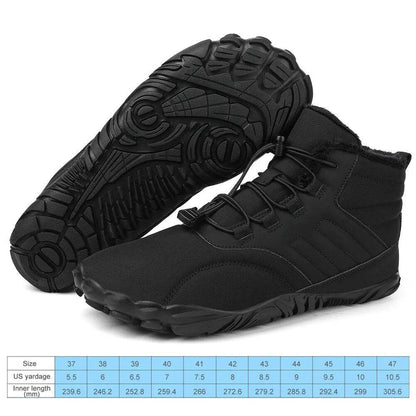 Winter Warm Running Barefoot Rubber Running Shoes Waterproof Non-Slip Breathable - Tamnz