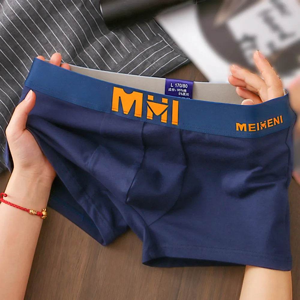 Men U Convex Pouch Boxer Trunks Solid Underwear Male Breathable Bulge Pouch Panties Man's Sport Boxer Briefs Underpants - Tamnz