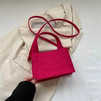 New Messenger Shoulder Shopping Bag Solid Color Felt Women Luxury Designer Handbag Casual Crossbody Bags for Women Simple - Tamnz