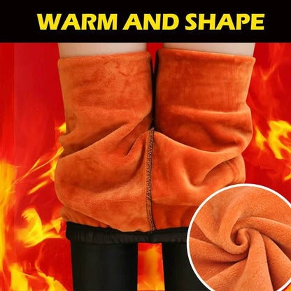 Winter Warm Pu Leather Leggings Women Sexy High Waist Thermal Tights Pants Thick Fleece Slim Black Stretchy Pants Leggings - Tamnz