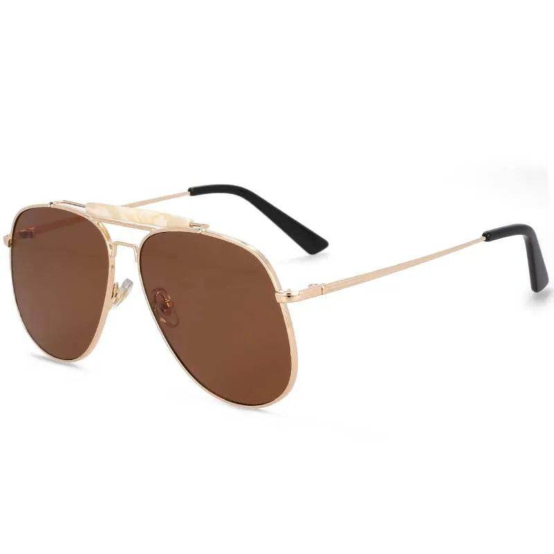 Retro Pilot Sunglasses Men Women 2019 Fashion Shades UV400 Vintage Glasses - Tamnz