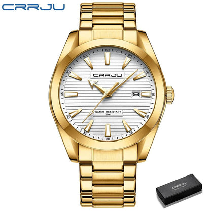Temperament Men Luxury Fashion Design Gold Men Watches Multifunction Luminous Quartz - Tamnz