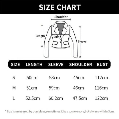 Women Fashion Bomber Jackets with Big Pockets Cropped Spring Amtumn Female Vintage Coat Long Sleeve Front Button Female Outerwea - Tamnz